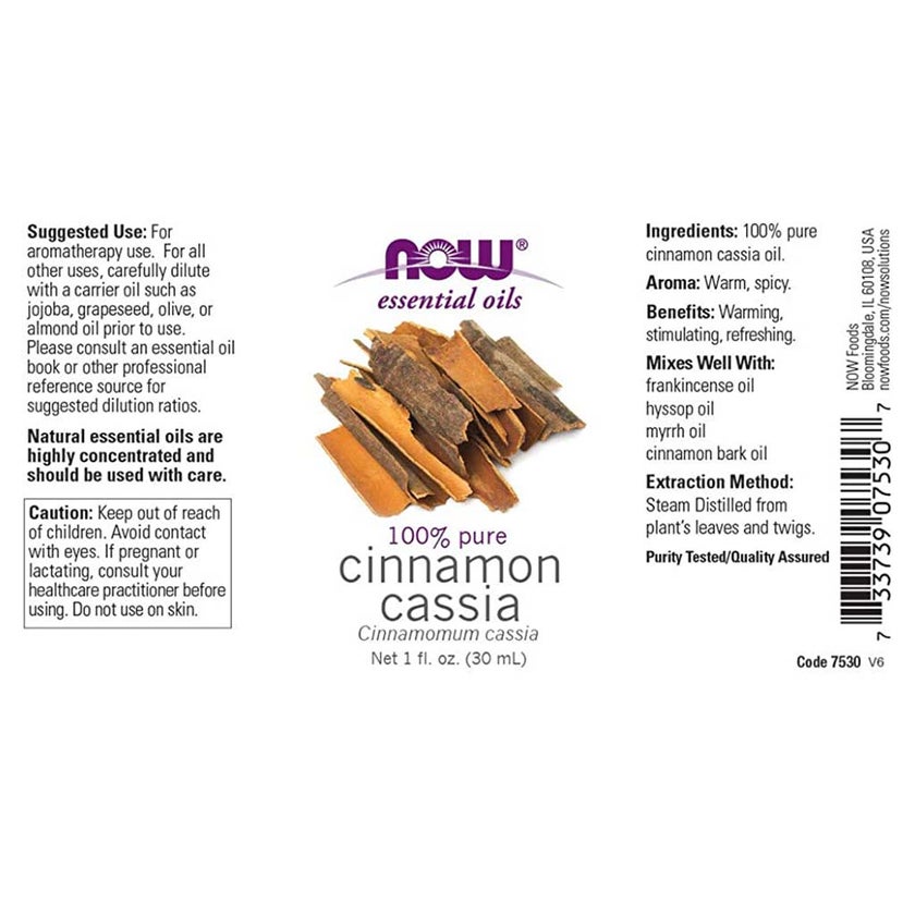 Now Essential Oils Cinnamon Cassia Oil For Aromatherapy 30ml
