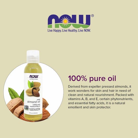 ناو سلوشنز زيت اللوز الحلو المرطب النقي 100% 118 مل
