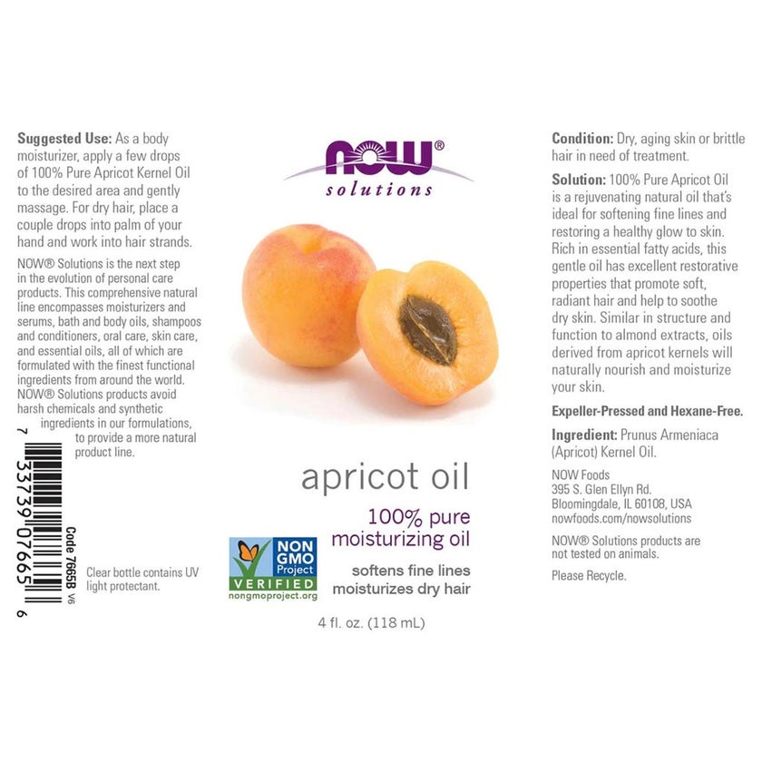 Now Solutions Apricot Kernel Moisturizing Oil For Skin & Hair 118ml