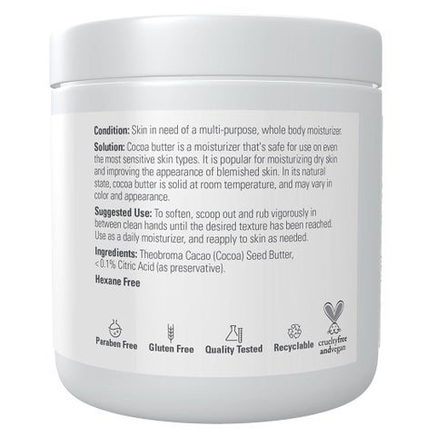 Now Solutions Cocoa Butter 100% Pure Multi Purpose Moisturizer 198g