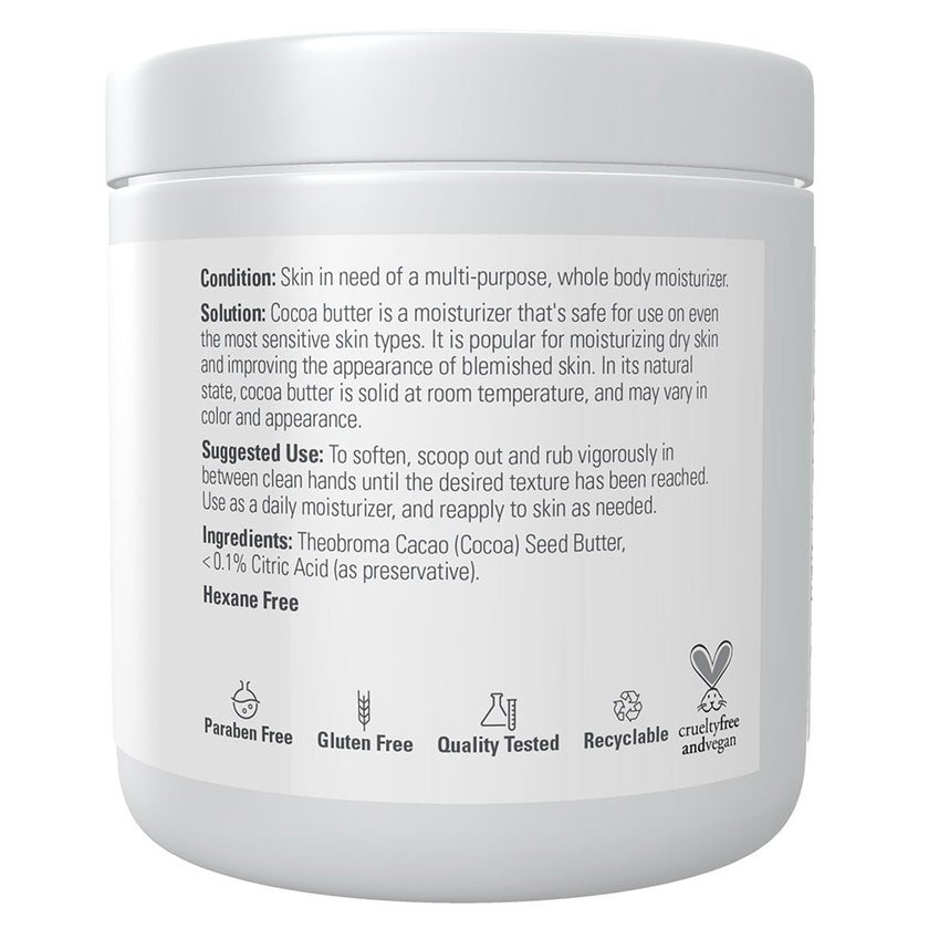 Now Solutions Cocoa Butter 100% Pure Multi Purpose Moisturizer 198g