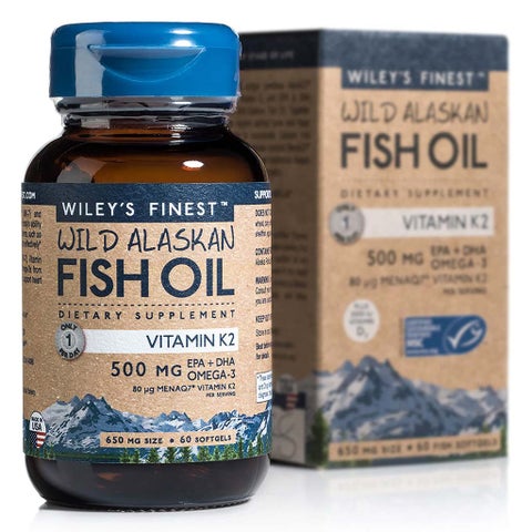 Wiley’s Finest Omega 3 with Vitamin K2 & D3 Softgels, Pack of 60's