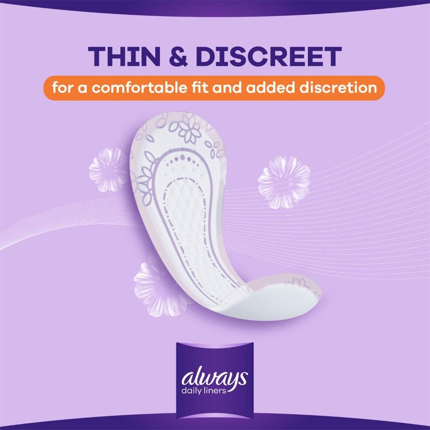 Always Daily Liners Comfort Protect Individually Wrapped, Normal Pantyliners, Pack of 40's