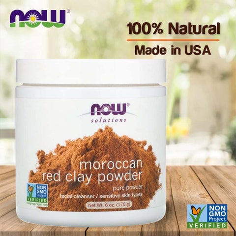 Now Solutions Moroccan Red Clay Facial Cleansing Powder 170g