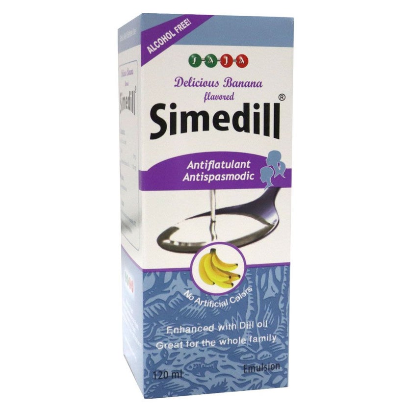 Simedill  Oral Emulsion Banana Flavour For Stomach Pain And Bloating 120ml