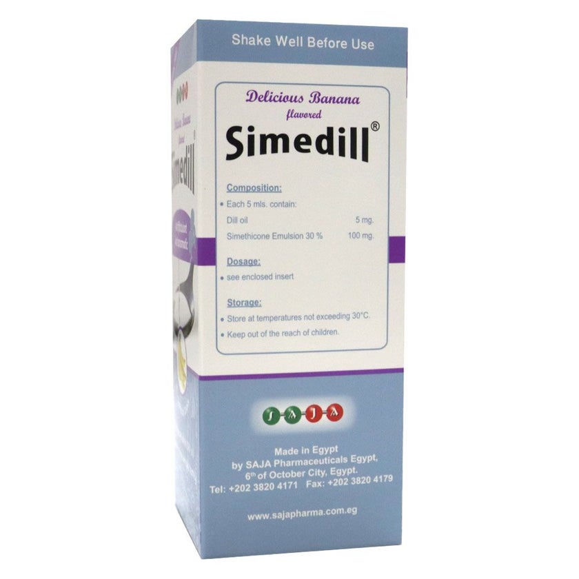 Simedill  Oral Emulsion Banana Flavour For Stomach Pain And Bloating 120ml
