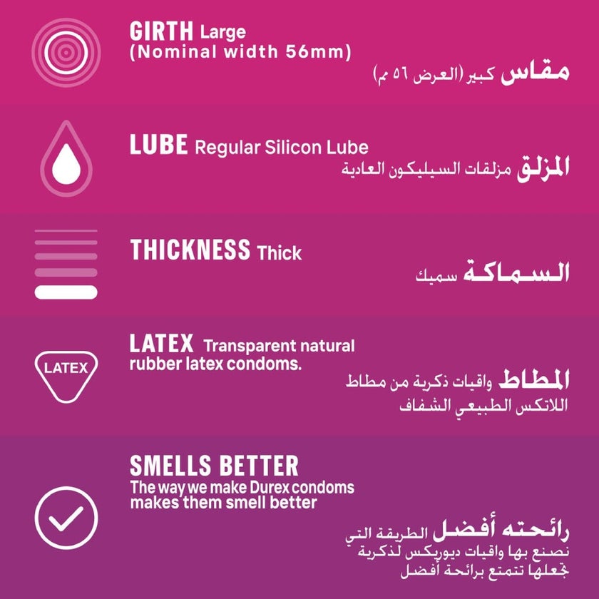 Durex Intense Pleasure Condoms, Pack of 12's