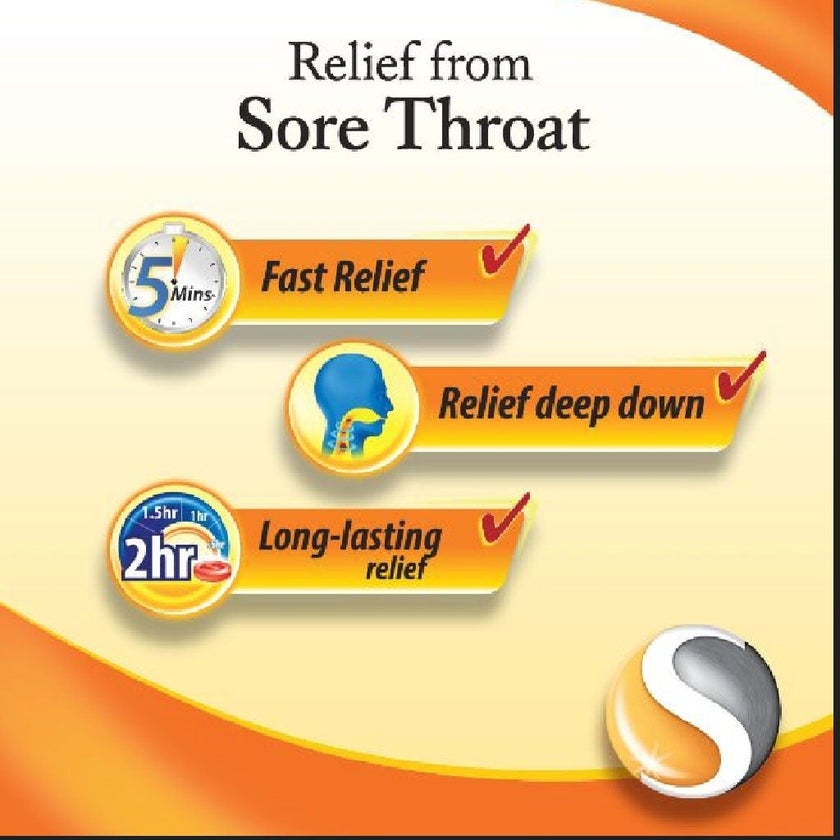 Strepsils Warm Ginger Lozenges For Sore Throat, Pack of 16's