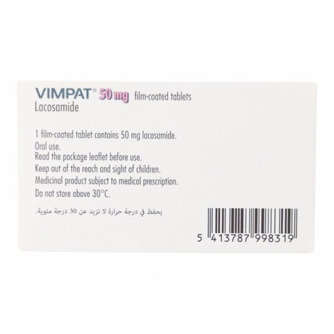 Vimpat 50mg Tablets, Pack of 14's