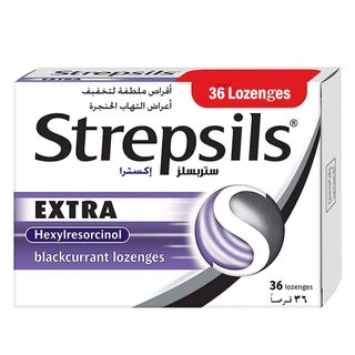 Strepsils Extra Blackcurrant Lozenges For Sore Throat, Pack of 36’s