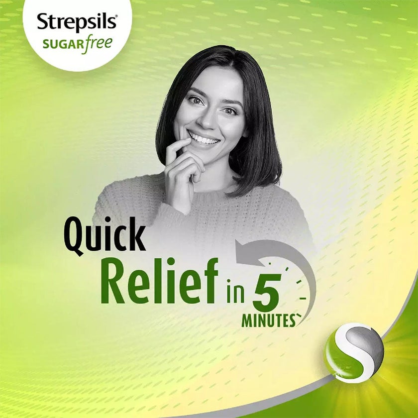 Strepsils Lemon Sugar Free Lozenges For Sore Throat, Pack of 36’s