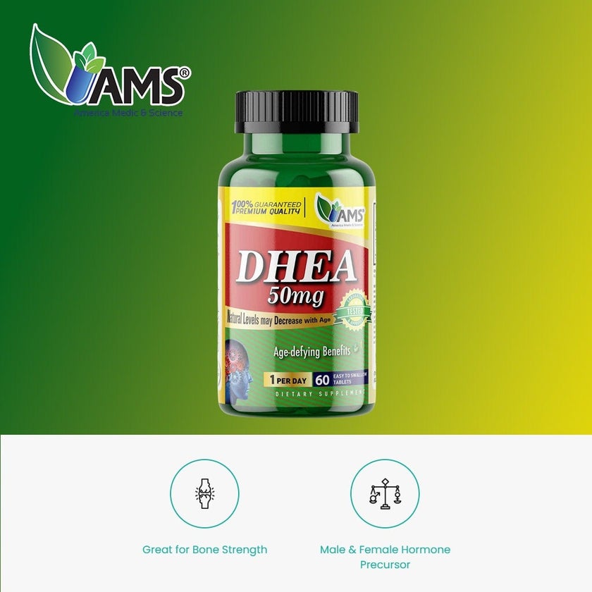 AMS DHEA 50mg Tablets For Fertility Support, Pack of 60's