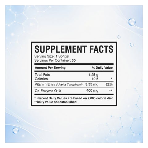AMS Q-Well 400mg CoQ10 Softgels, Heart Health - 2 x 30 Softgels