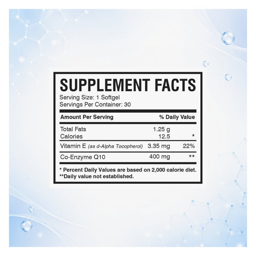AMS Q-Well 400mg CoQ10 Softgels, Heart Health - 30 Softgels
