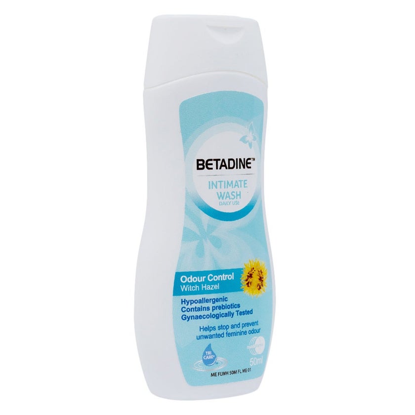 Betadine Daily Use Feminine Intimate Wash, Odour Control Witch Hazel 50ml