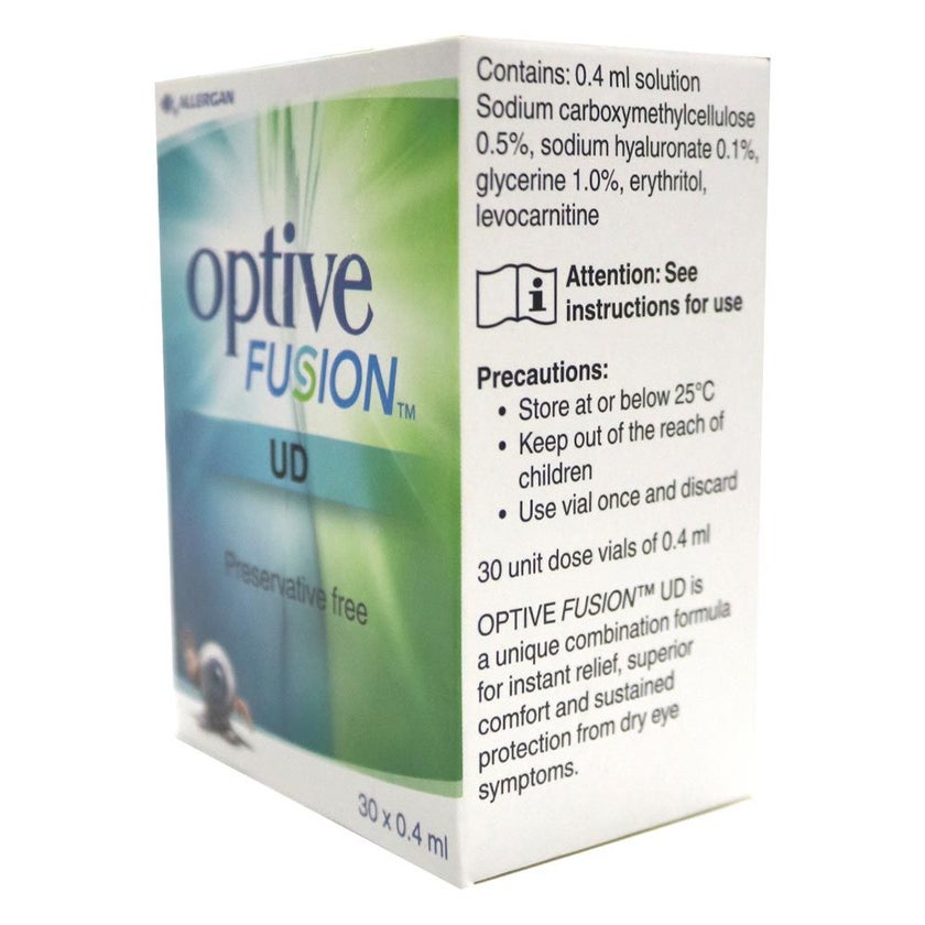 Optive Fusion UD Eye Drops 0.4ml, Pack of 30's