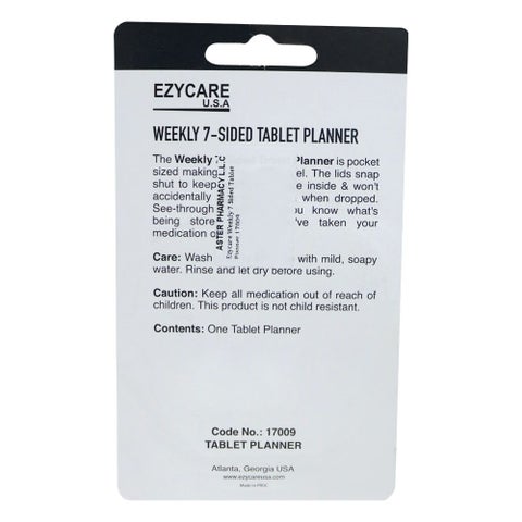 Ezycare Weekly 7-Sided Tablet Planner 17009