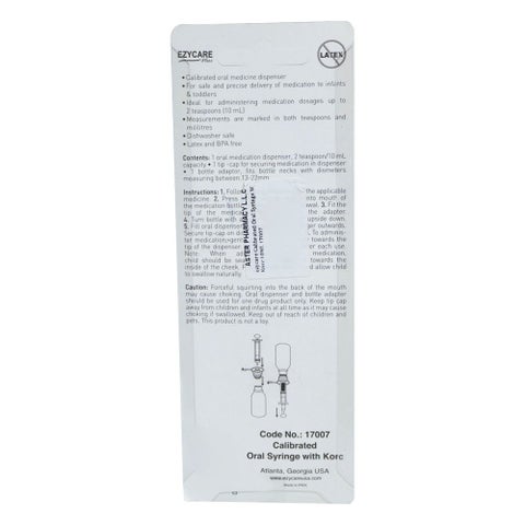 Ezycare Calibrated Oral Syringe with Korc 10ml 17007