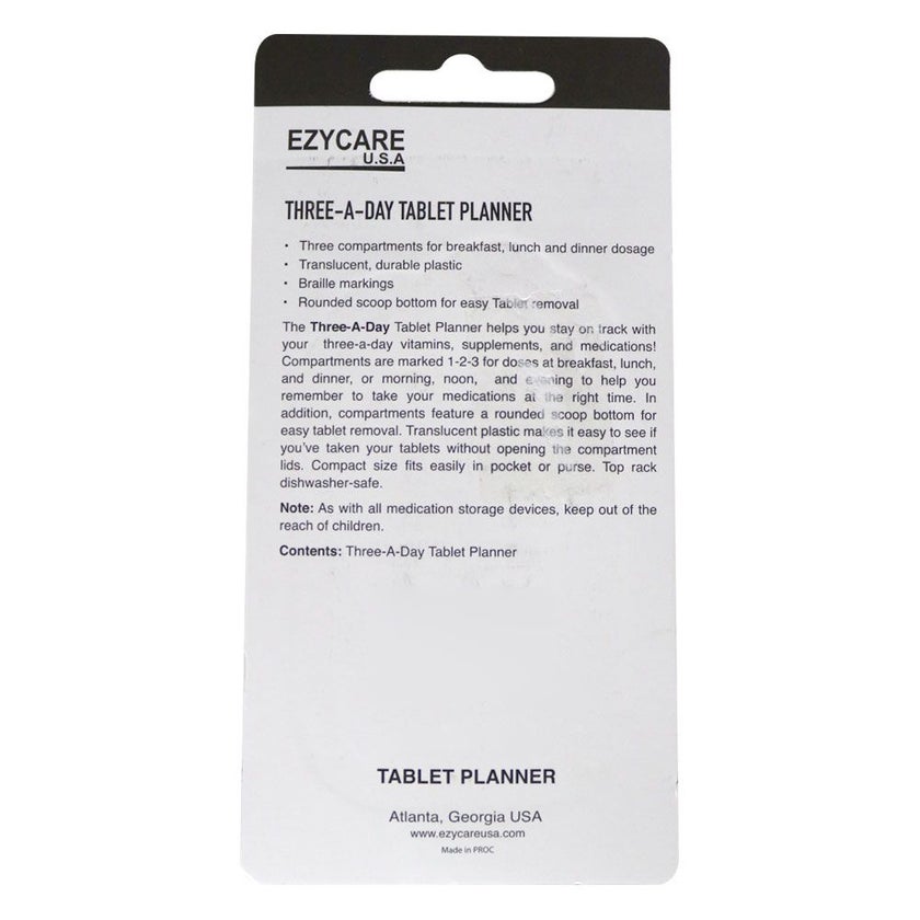 Ezycare Three A Day Tablet Planner 17178