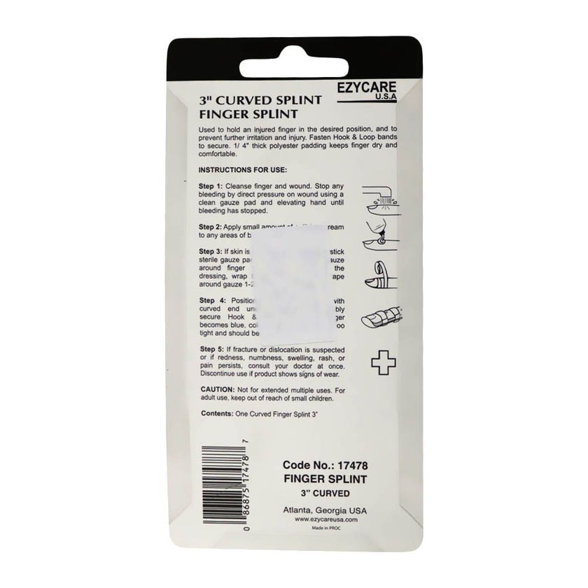 Ezycare 3 Curved Finger Splint 17478