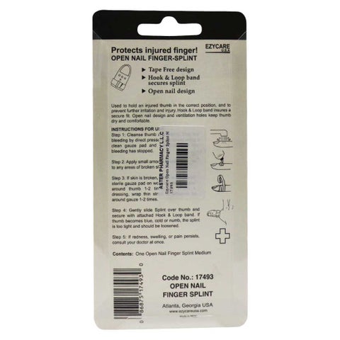 Ezycare Open Nail Finger Splint M 17493