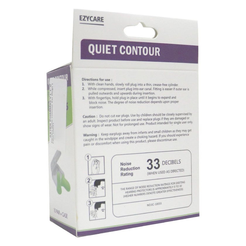 Ezycare Quiet Contour Ear Plugs 10 Pairs 10033