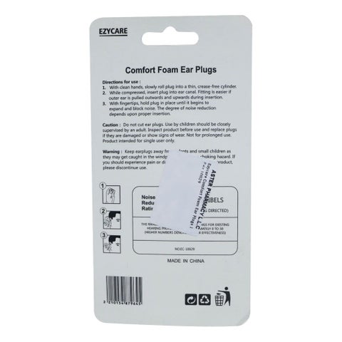 Ezycare Comfort Foam Ear Plugs 1 Pair 10029