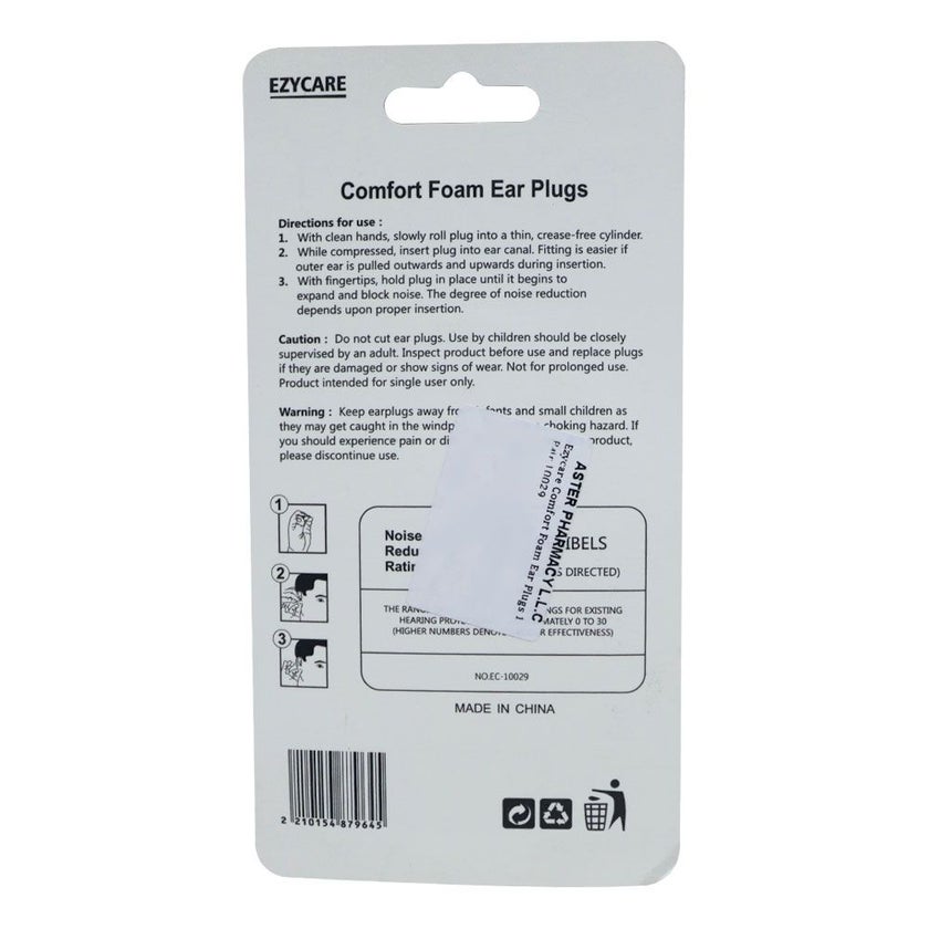 Ezycare Comfort Foam Ear Plugs 1 Pair 10029