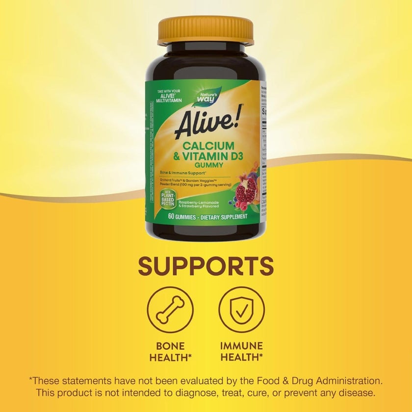 Alive Calcium + D3 Gummies, Pack of 60's