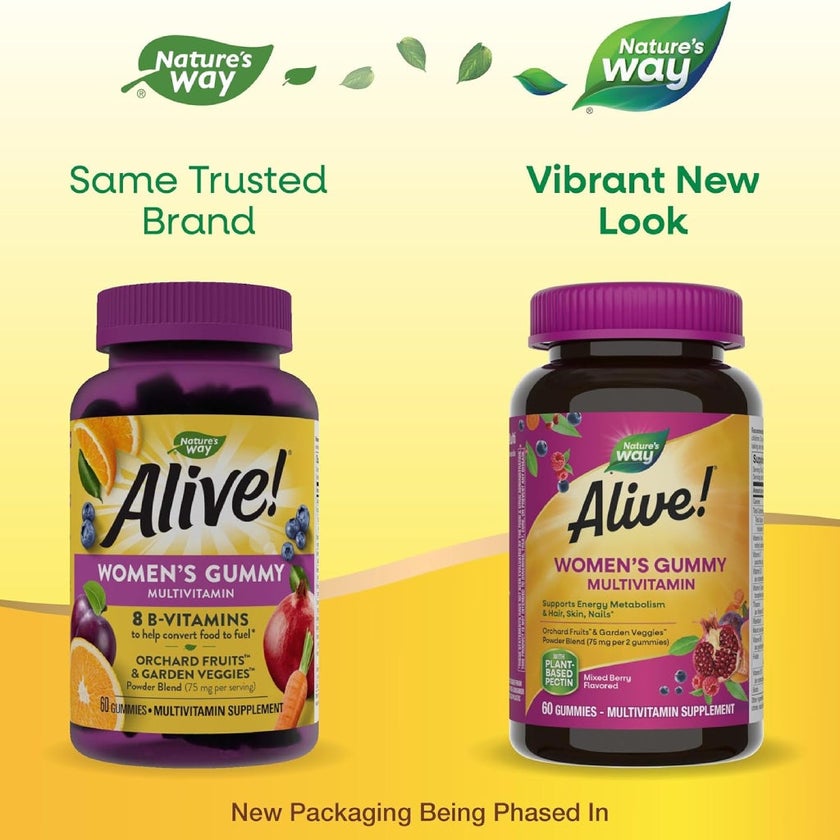 Alive Women's Multivitamin Gummies With Orchard Fruits & Garden Veggies, Pack of 60's