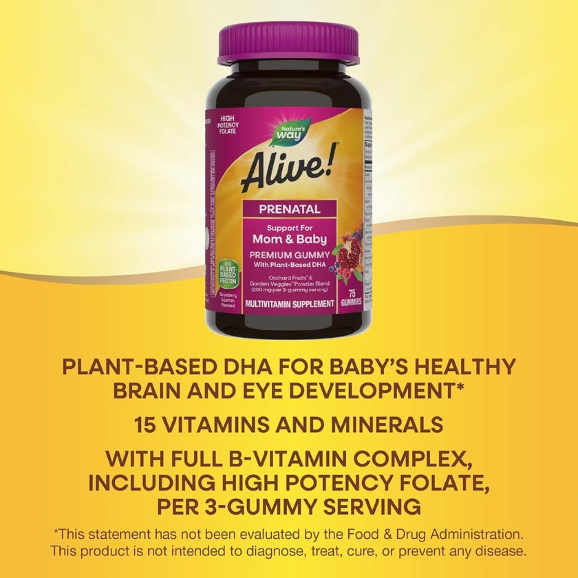 Alive Prenatal Multivitamin Gummies, Pack of 75's