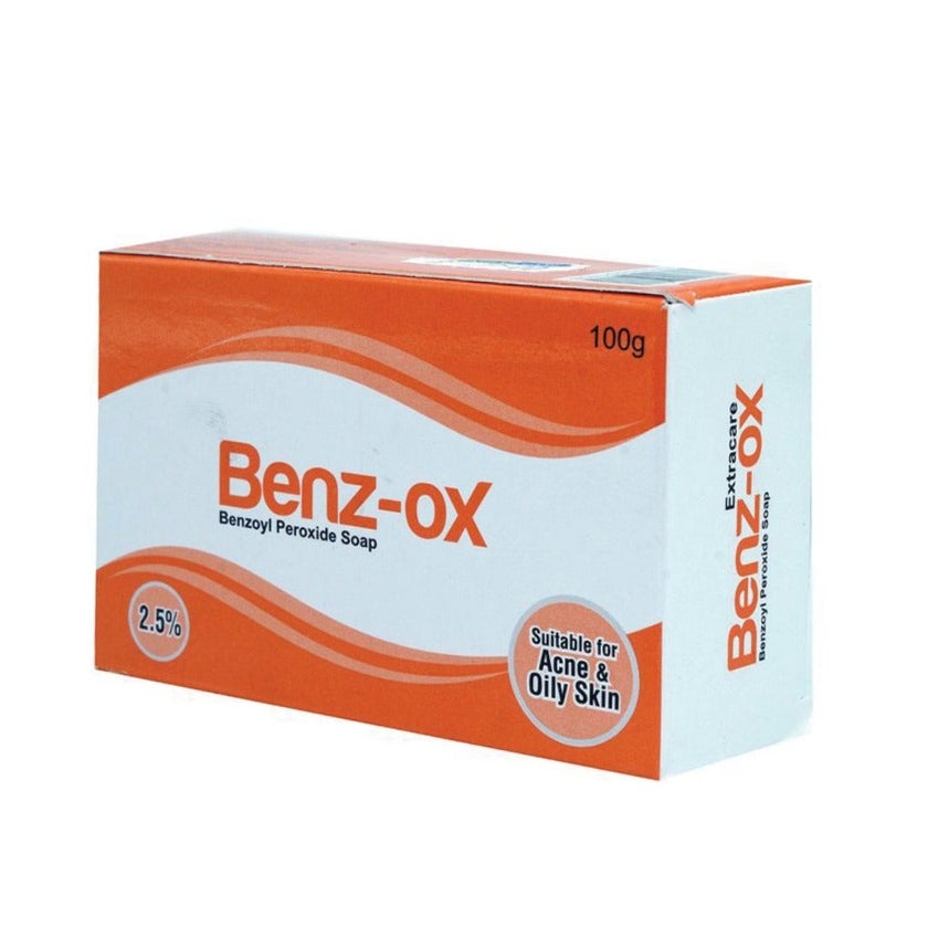 Benz-ox Benzoyl Peroxide Soap For Acne Treatment & Oily Skin 100g