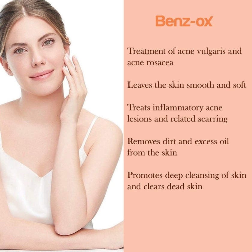 Benz-ox Benzoyl Peroxide Soap For Acne Treatment & Oily Skin 100g