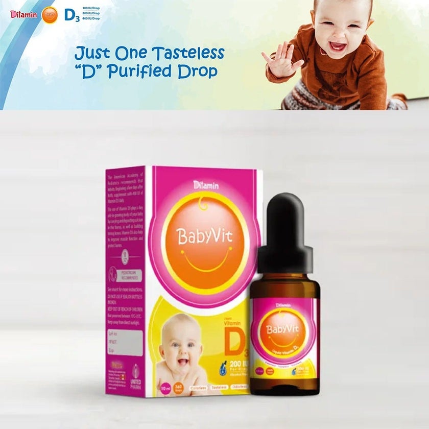Ditamin BabyVit Liquid Vitamin D3 400 IU Drops 10ml