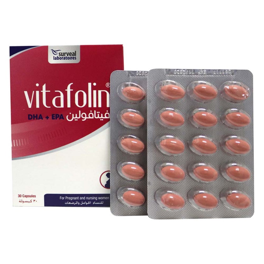 Vitafolin DHA + EPA Supplement Capsules For Pregnant & Nursing Mothers, Pack of 30's