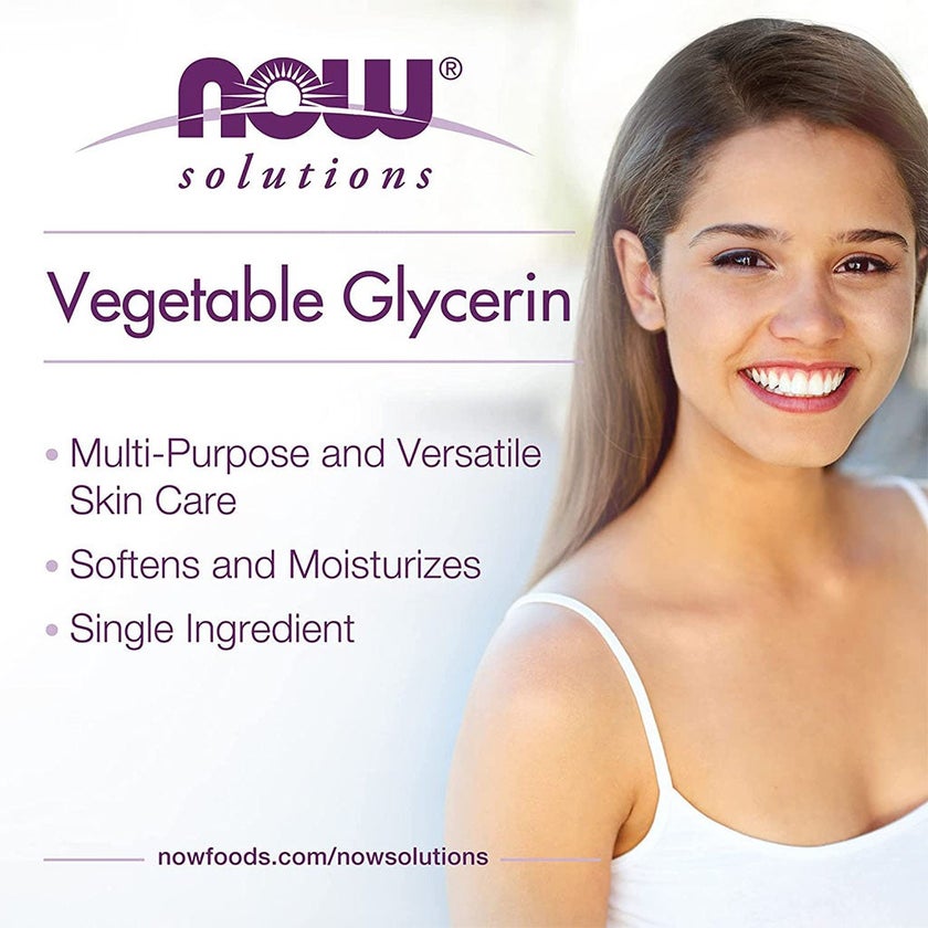 Now Solutions Vegetable Glycerin Oil, 100% Pure For Rough & Dry Skin Moisturization 118ml