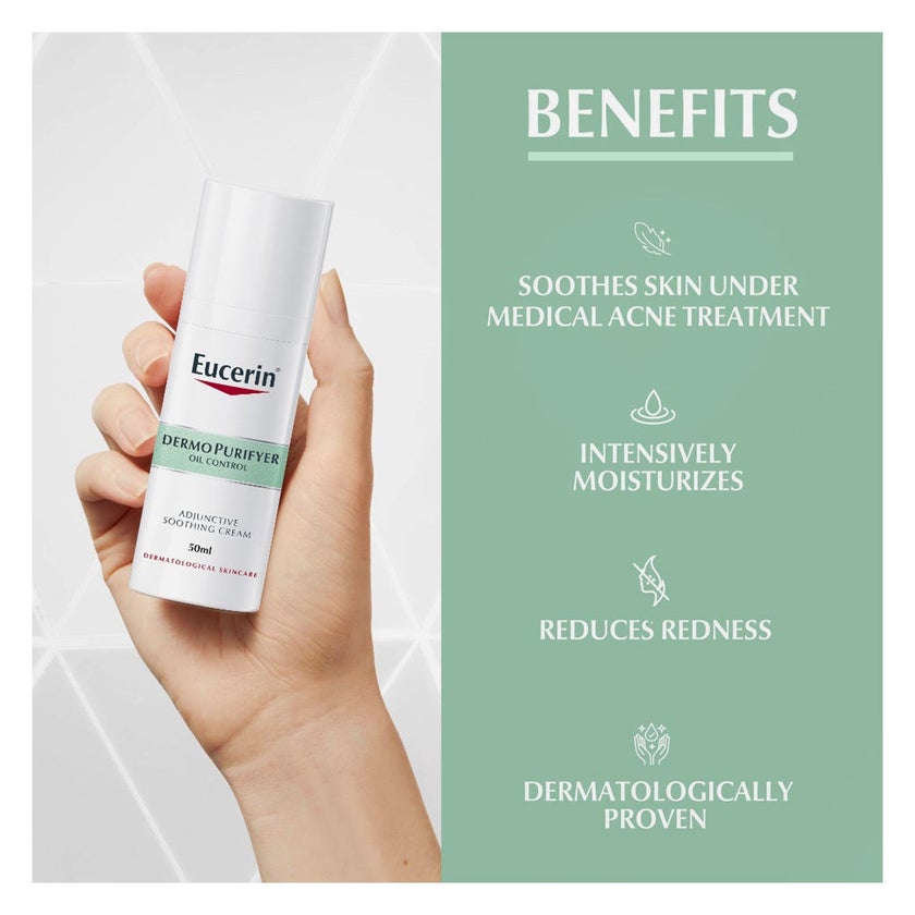 Eucerin Dermo Purifyer Oil Control Adjunctive Soothing Cream For Blemish Prone Skin 50ml