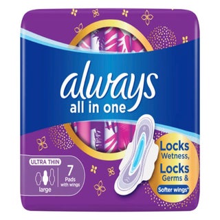 Always All In One Ultra Thin Large Sanitary Pad With Softer Wings, Pack of 7's