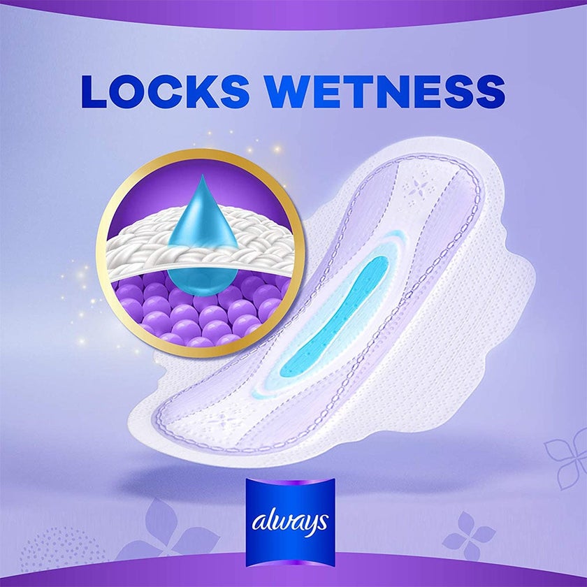 Always All In One Ultra Thin Large Sanitary Pad With Softer Wings, Pack of 7's