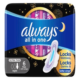 Always All In One Ultra Thin Extra Large Night Sanitary Pad With Softer Wings, Pack of 6's