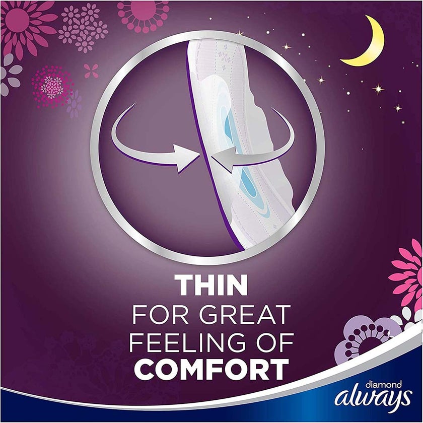 Always All In One Ultra Thin Extra Large Night Sanitary Pad With Softer Wings, Pack of 6's
