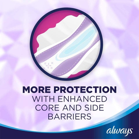 Always All In One Ultra Thin Extra Large Night Sanitary Pad With Softer Wings, Pack of 6's