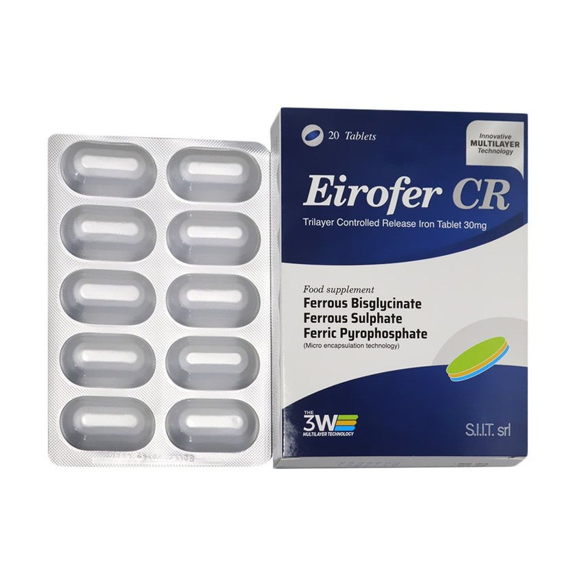 Eirofer CR Controlled Release Iron 30mg Tablets, Pack of 20's
