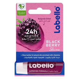 Labello 24H Moisture Black Berry Shine Lip Balm 4.8g - Burgundy Tint
