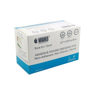 Novamed Adhesive Wound Dressing Pad 6 x 10cm, Pack of 50's