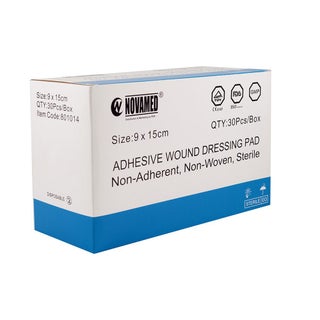 Novamed Adhesive Wound Dressing Pad 9 x 15cm, Pack of 30's