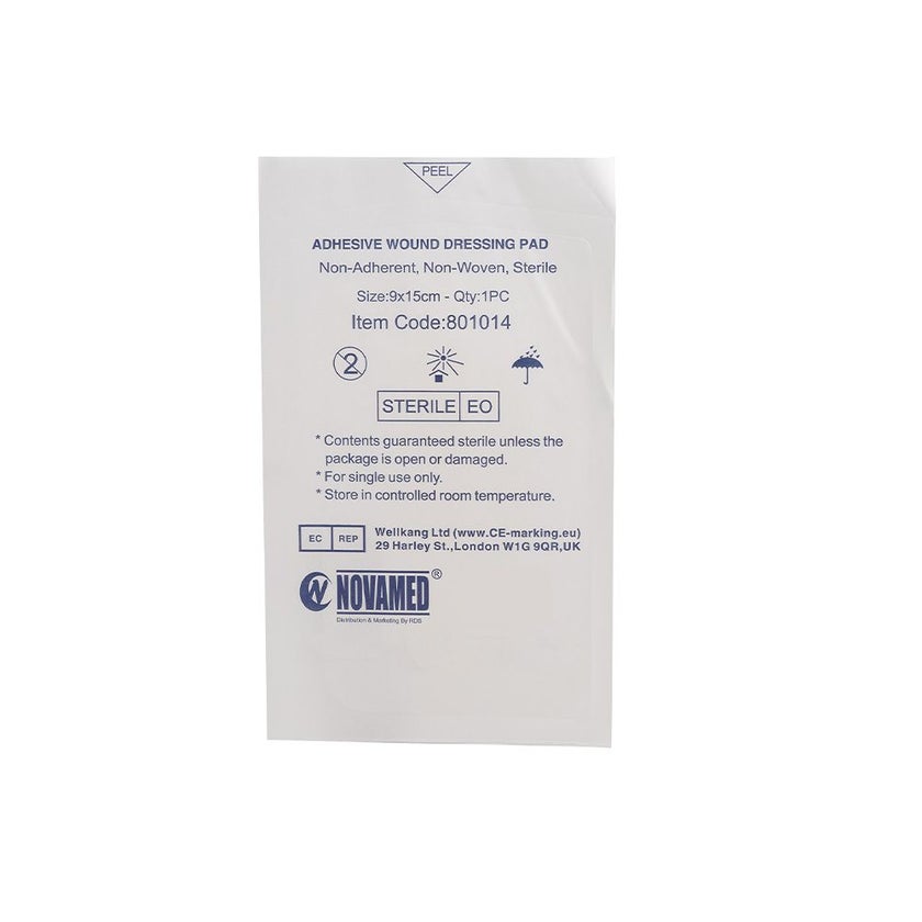 Novamed Adhesive Wound Dressing Pad 9 x 15cm, Pack of 30's