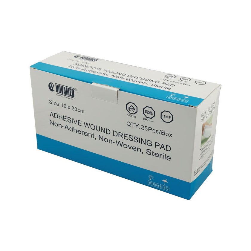 Novamed Adhesive Wound Dressing Pad 10 x 20cm, Pack of 25's
