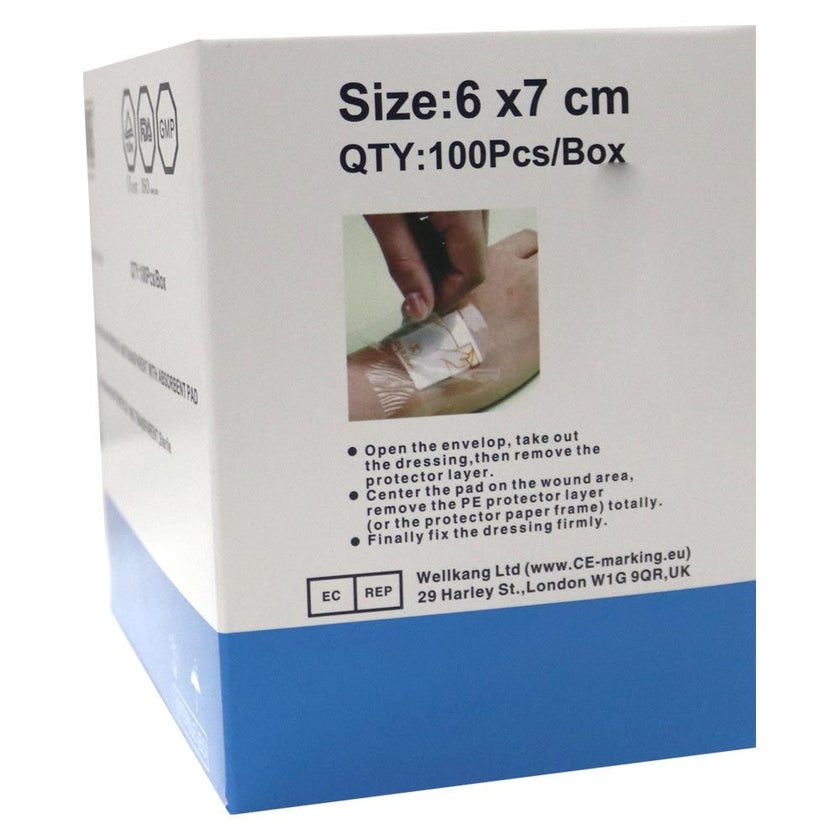 Novamed Waterproof Transparent Bandage 6 x 7cm, Pack of 100's