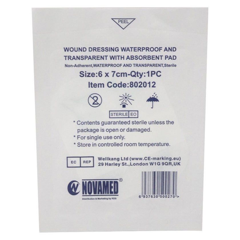 Novamed Waterproof Transparent Bandage 6 x 7cm, Pack of 100's